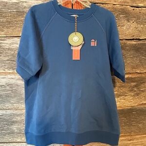 NWT The Sunday Collective Size 12-13Y Blue Short Sleeve Tee measurements in pic